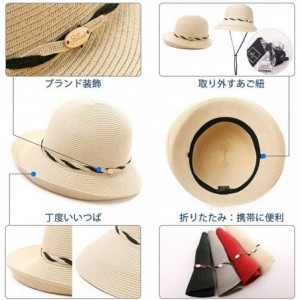 Fedoras Womens Wide Roll Up Brim Packable Straw Sun Cloche Hat Fedora Summer Beach 55-58cm - Red_00011 - CN18QGTHGM9 $18.24