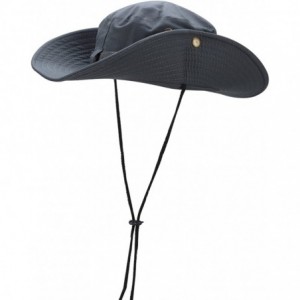 Cowboy Hats Versatile Fishing Hat UPF Beach Sun Hat with Wide Brim and Chin Strap - Gray - C411XMH1DJR $8.64
