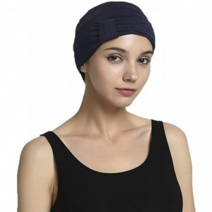 Skullies & Beanies Bamboo Double Layered Comfort Fashion Chemo Cancer Hat Daily Use - Dark Slate Blue - C4183M3ML4W $22.37