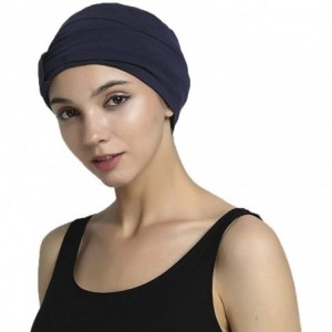 Skullies & Beanies Bamboo Double Layered Comfort Fashion Chemo Cancer Hat Daily Use - Dark Slate Blue - C4183M3ML4W $12.87