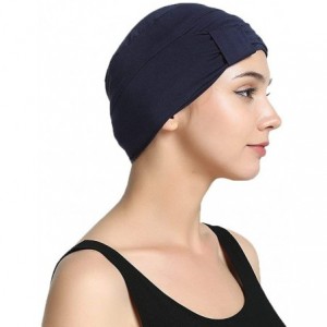 Skullies & Beanies Bamboo Double Layered Comfort Fashion Chemo Cancer Hat Daily Use - Dark Slate Blue - C4183M3ML4W $12.87