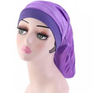 Skullies & Beanies Unisex Open Wide Elastic Band Satin Pocket Bonnet Silky Dreadlock Braids Baggy Long Cylinder Sleeping Cap ...