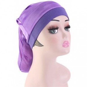 Skullies & Beanies Unisex Open Wide Elastic Band Satin Pocket Bonnet Silky Dreadlock Braids Baggy Long Cylinder Sleeping Cap ...