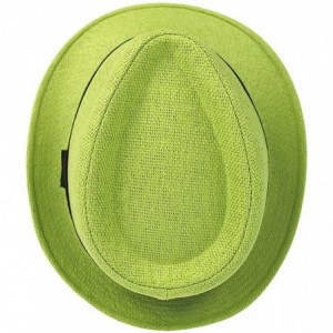 Fedoras Vibrant Basic Straw Fedora Hat - Lime Green - CC12FFTJ20L $16.20