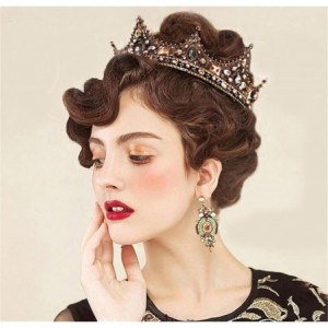 Headbands Luxury Pearl Bridal Wedding Party Crystal Queen Crown(A1059) - CJ185KA9NEU $51.76