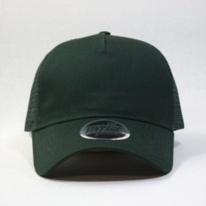 Baseball Caps Plain Cotton Twill Mesh Adjustable Snapback Low Profile Baseball Cap - Dark Green - CI12F436UGH $21.92