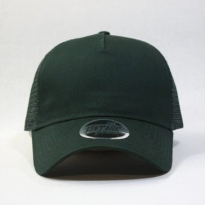 Baseball Caps Plain Cotton Twill Mesh Adjustable Snapback Low Profile Baseball Cap - Dark Green - CI12F436UGH $10.67