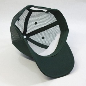 Baseball Caps Plain Cotton Twill Mesh Adjustable Snapback Low Profile Baseball Cap - Dark Green - CI12F436UGH $10.67