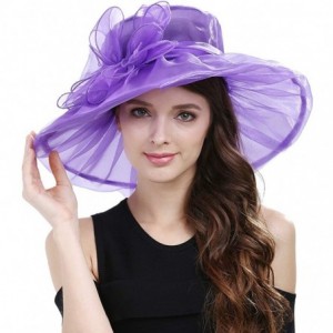Sun Hats Women's Lace Fascinators Floppy Sun Hat for Kentucky Derby- Royal Ascot- Church- Wedding- Tea Party- Easter - CL17YU...