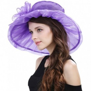 Sun Hats Women's Lace Fascinators Floppy Sun Hat for Kentucky Derby- Royal Ascot- Church- Wedding- Tea Party- Easter - CL17YU...