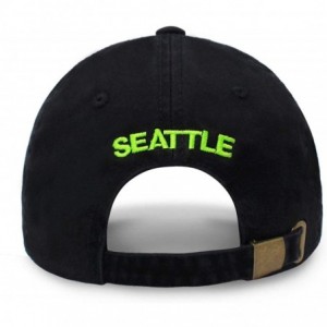 Baseball Caps Football City 3D Initial Letter Polo Style Baseball Cap Black Low Profile Sports Team Game - Seattle - CD1805KW...