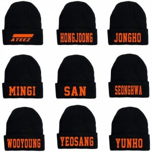 Skullies & Beanies ATEEZ Beanie Hongjoong Jongho Mingi San Seonghwa Wooyoung Yeosang Yunho Beanie Knitted Hat Cap(ATEEZ) - CI...