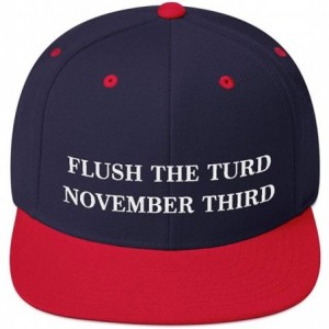 Baseball Caps Flush The Turd November Third Hat (Embroidered Wool Blend Cap) Anti Donald Trump - Navy/ Red - C818XUR7OCQ $29.45