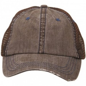 Baseball Caps MG Low Profile Special Cotton Mesh Cap-Brown - CK119AV7Y8H $9.03