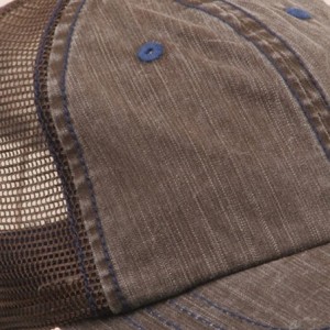 Baseball Caps MG Low Profile Special Cotton Mesh Cap-Brown - CK119AV7Y8H $9.03