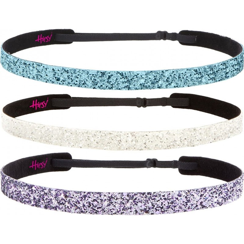 Headbands Girl's Adjustable NO Slip Bling Glitter Skinny Headband Gift Packs - Skinny Princess/White/L. Blue 3pk - CF12G0IF10...