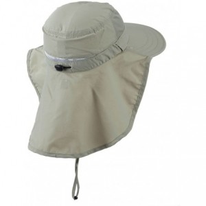 Sun Hats UV 50+ Talson Large Bill Flap Hat with Detachable Inner Flap - Khaki - CL11FITPHPX $15.34