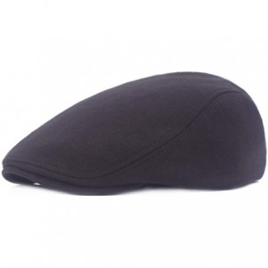 Newsboy Caps Men's Linen Duckbill Ivy Newsboy Hat Scally Flat Cap - Black - CK18RQYGD35 $23.16