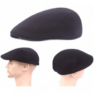 Newsboy Caps Men's Linen Duckbill Ivy Newsboy Hat Scally Flat Cap - Black - CK18RQYGD35 $13.11