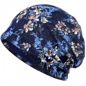 Skullies & Beanies Chemo Cancer Sleep Scarf Hat Cap Cotton Beanie Lace Flower Printed Hair Cover Wrap Turban Headwear - C8196...