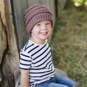 Skullies & Beanies Hat- KIKOY Boy Girls Warm Crochet Winter Wool Knit Ski Slouchy Caps - Coffee - C918I00Z0S0 $8.49