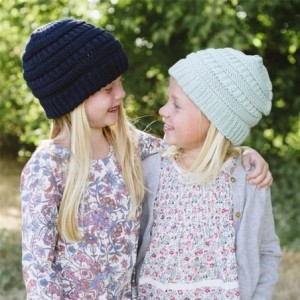 Skullies & Beanies Hat- KIKOY Boy Girls Warm Crochet Winter Wool Knit Ski Slouchy Caps - Coffee - C918I00Z0S0 $8.49