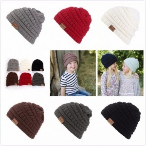 Skullies & Beanies Hat- KIKOY Boy Girls Warm Crochet Winter Wool Knit Ski Slouchy Caps - Coffee - C918I00Z0S0 $8.49