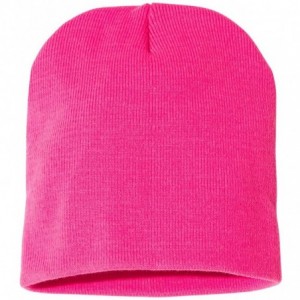 Skullies & Beanies 3810 - USA-Made 8½' Inch Knit Beanie - Bright Pink - CM18W4EMA0A $10.64