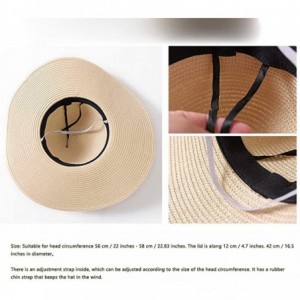 Sun Hats Chiffon Streamers Ladies Straw hat Summer Travel Sunscreen Sun hat Beach hat Folding hat - Creamy-white - CL18RRY2DW...