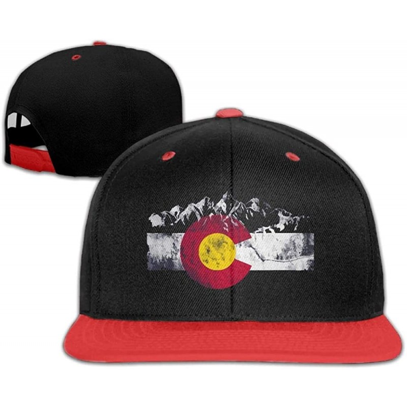 Baseball Caps Mens/Womens Hip-hop Hats Colorado Flag Moutain Adjustable Custom Cap - Red - CR18K566CGC $13.58