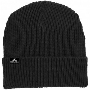 Skullies & Beanies Heavyweight Watch Hat Knit Ribbed Beanie Cap - Black - CK11PD1R777 $10.26