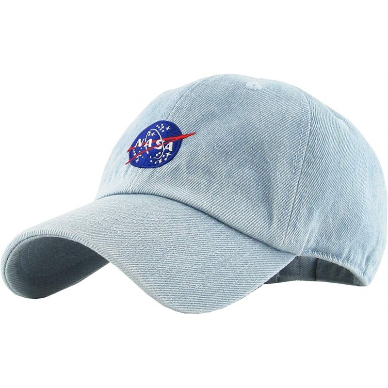 Baseball Caps Vintage NASA Insignia Dad Hat Collection Baseball Cap Polo Style Adjustable Worm - C112NVT12MV $9.51