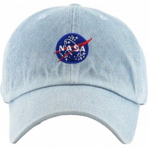 Baseball Caps Vintage NASA Insignia Dad Hat Collection Baseball Cap Polo Style Adjustable Worm - C112NVT12MV $9.51