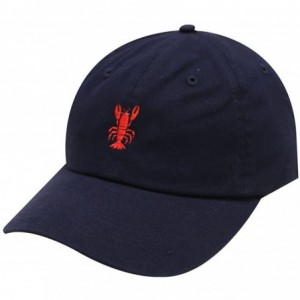 Baseball Caps Lopster Cotton Baseball Dad Cap - Navy - C317YRAAQGW $9.46