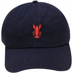 Baseball Caps Lopster Cotton Baseball Dad Cap - Navy - C317YRAAQGW $9.46