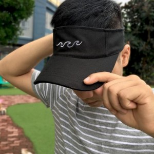 Visors Sun Visor Unisex 100% Cotton Best Visors Cap Small Embroidery Summer Cap - 6 Waves Beach - CA186EGZCMO $11.48