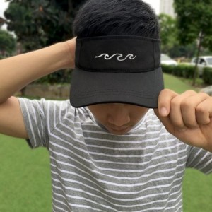 Visors Sun Visor Unisex 100% Cotton Best Visors Cap Small Embroidery Summer Cap - 6 Waves Beach - CA186EGZCMO $11.48