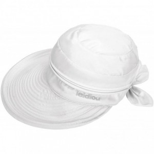 Sun Hats Women's 2 in 1 Cotton UV Protection Wide Brim Sun Visor Summer Hat - White - CK17WTY24WA $26.54