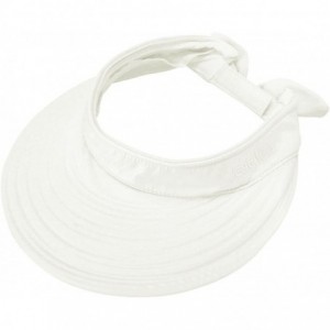 Sun Hats Women's 2 in 1 Cotton UV Protection Wide Brim Sun Visor Summer Hat - White - CK17WTY24WA $15.99