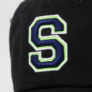 Baseball Caps Football City 3D Initial Letter Polo Style Baseball Cap Black Low Profile Sports Team Game - Seattle - CD1805KW...