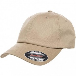 Baseball Caps Flexfit Cotton Twill Dad Hat - Low Profile- Stretch Fit Ballcap w/Hat Liner - Khaki - C118H0MUKCD $16.79