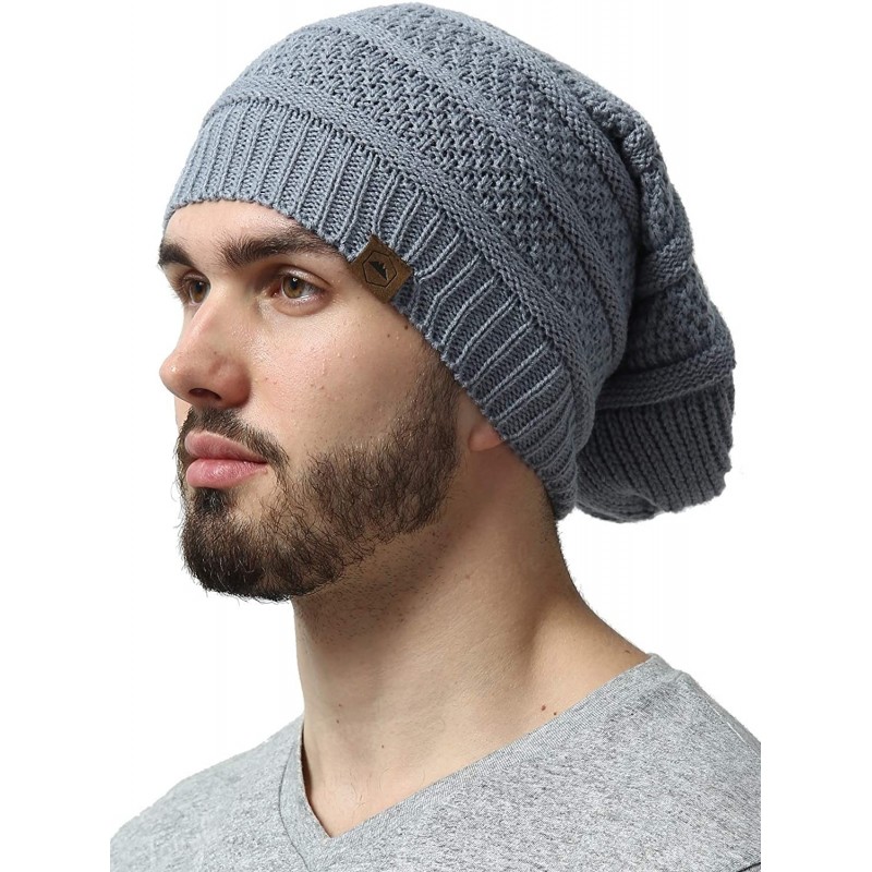 Skullies & Beanies Slouchy Cable Knit Beanie for Men & Women - Winter Toboggan Hats for Cold Weather - Oversized Slouch Beani...