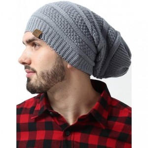 Skullies & Beanies Slouchy Cable Knit Beanie for Men & Women - Winter Toboggan Hats for Cold Weather - Oversized Slouch Beani...