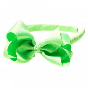 Headbands Girls"Lila" Grosgrain Bow Headband O/S Neon Green - Neon Green - CH11WGEZY97 $9.13