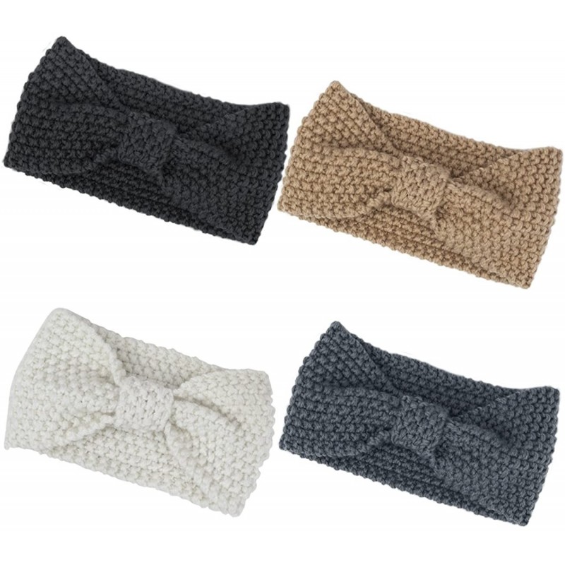 Headbands Women's Winter Knit Headband - Bow - Multicolor (4 Pack) - C717Y7HL8TH $24.60