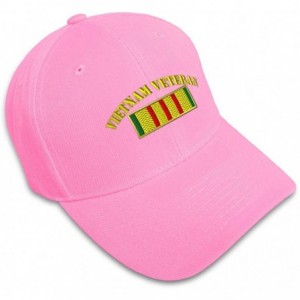 Baseball Caps Custom Baseball Cap Vietnam Veteran Flag Embroidery Dad Hats for Men & Women 1 Size - Soft Pink - CJ11MQPDWGN $...