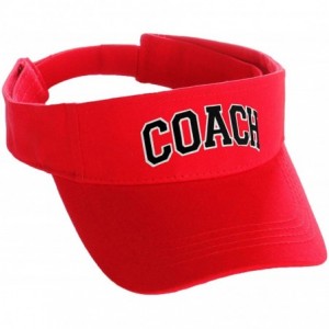 Baseball Caps Classic Sport Team Coach Arched Letters Sun Visor Hat Cap Adjustable Back - Red Hat White Black Letters - CH18H...