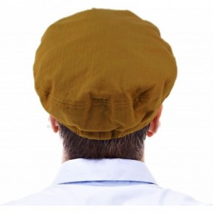 Newsboy Caps Men's Summer Cotton Greek Fisherman Sailor Fiddler Driver Hat Flat Cap - Khaki - CO18DNGGQC5 $12.14