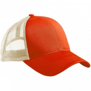 Baseball Caps Re2 Trucker Style Baseball Cap - Orange Poppy/Oyster - CC11UTM4YCB $28.29