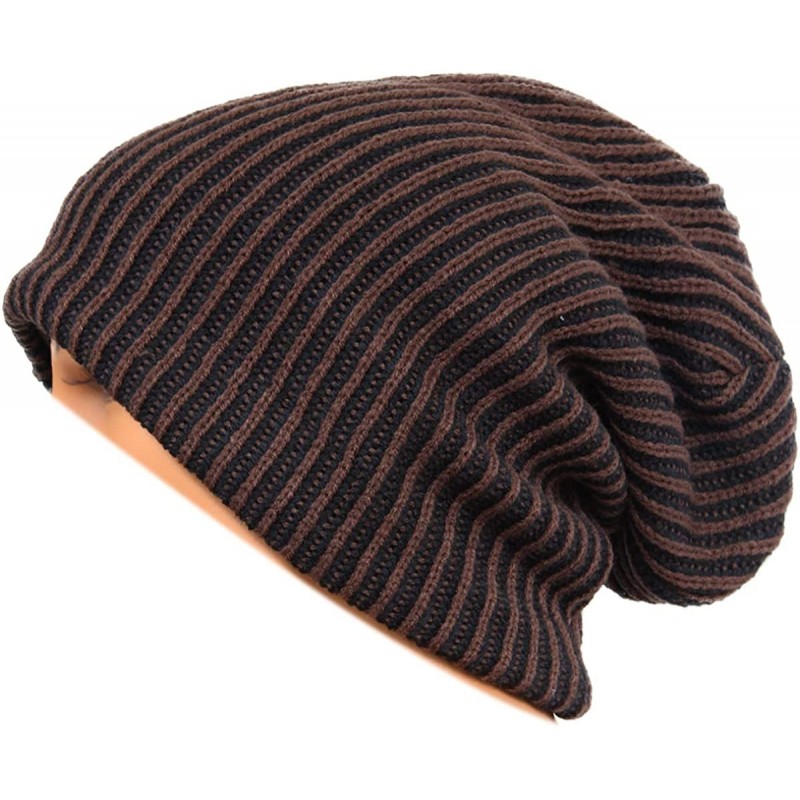 Skullies & Beanies Unisex Adult Winter Warm Slouch Beanie Long Baggy Skull Cap Stretchy Knit Hat Oversized - Coffee - CK1293I...